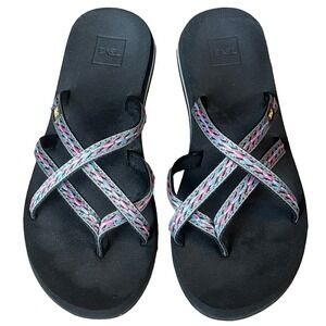 Teva Oluwahu Thong Sandals Striped Flip Flops‎ Womens 9 UK 7 EU 40